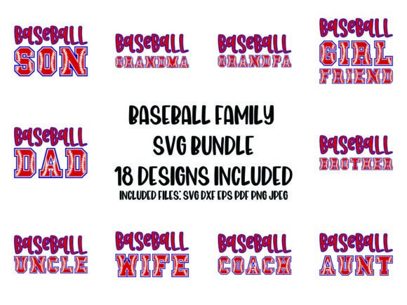 Baseball Family SVG Bundle: Graphics & Illustrations