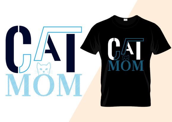 Cat Mom Minimalist T-Shirt Design Graphics