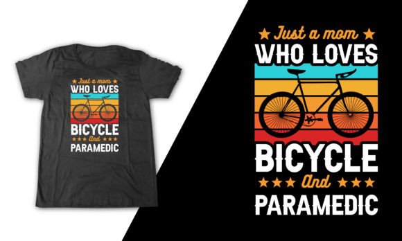 Paramedic Bicycle Mom Graphics & T-Shirt Designs