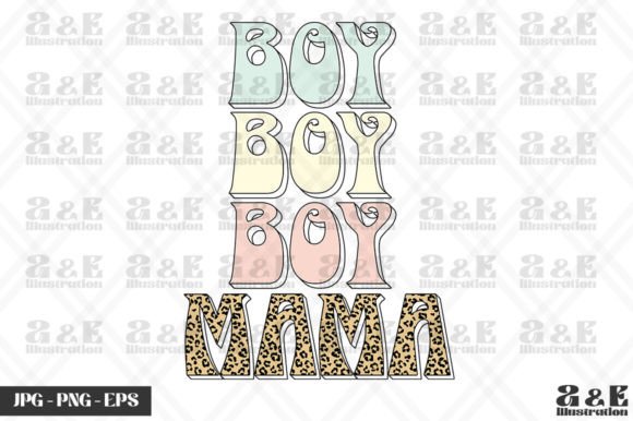 Retro Boy Mama Leopard Graphics & T-Shirt Designs