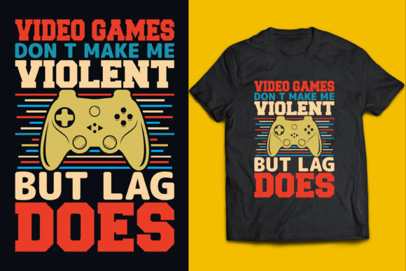 Vintage Gamer T-Shirt Design2 Graphics & Print Templates